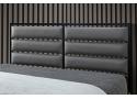 4ft6 Double Grey Faux leather and Black Metal Marford Bed Frame 2